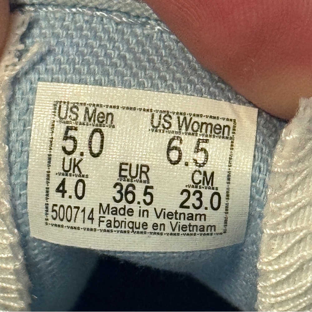 Vans Off The Wall Shoes Mens 5 Womens 6.5 Blue Check Slip On Sneakers Logo - Picture 8 of 8